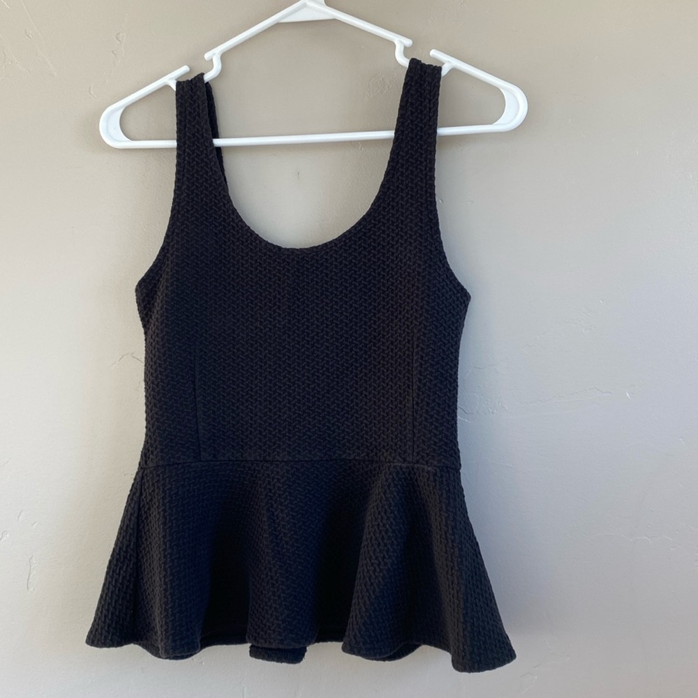 Ganni Women's Textured Knit Peplum Waist tank top size S